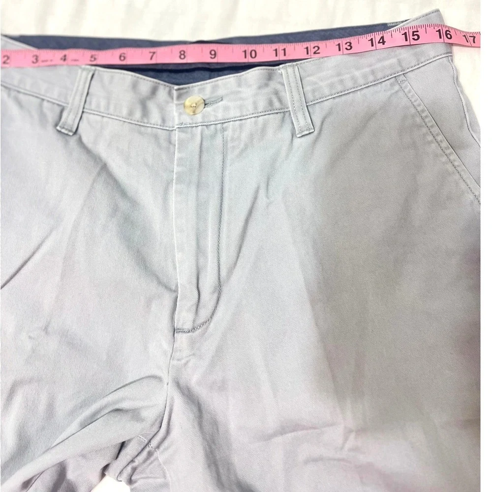 Nautica Deck Shorts Mens Light Grey Cotton Chino Shorts 32W Nautical Preppy